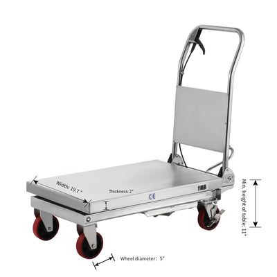 Single Scissor Lift Table  1100lb.  35.4" lifting height - Stainless (6814959009960)