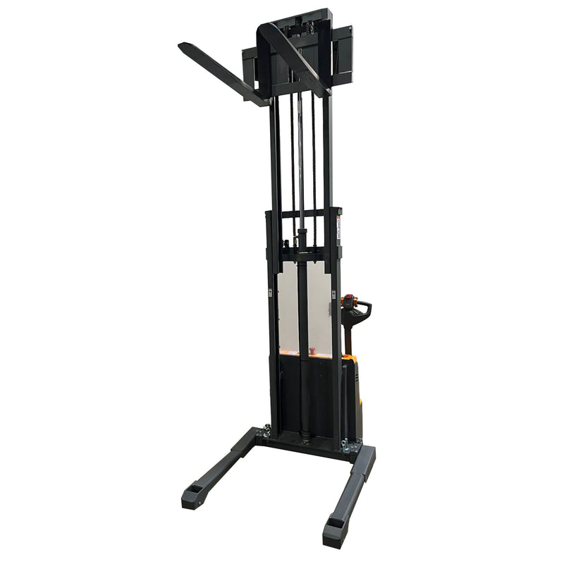 Forklift Lithium Battery Full Electric Walkie Stacker 2640lbs Cap. Straddle Legs. 118" lifting A-3035