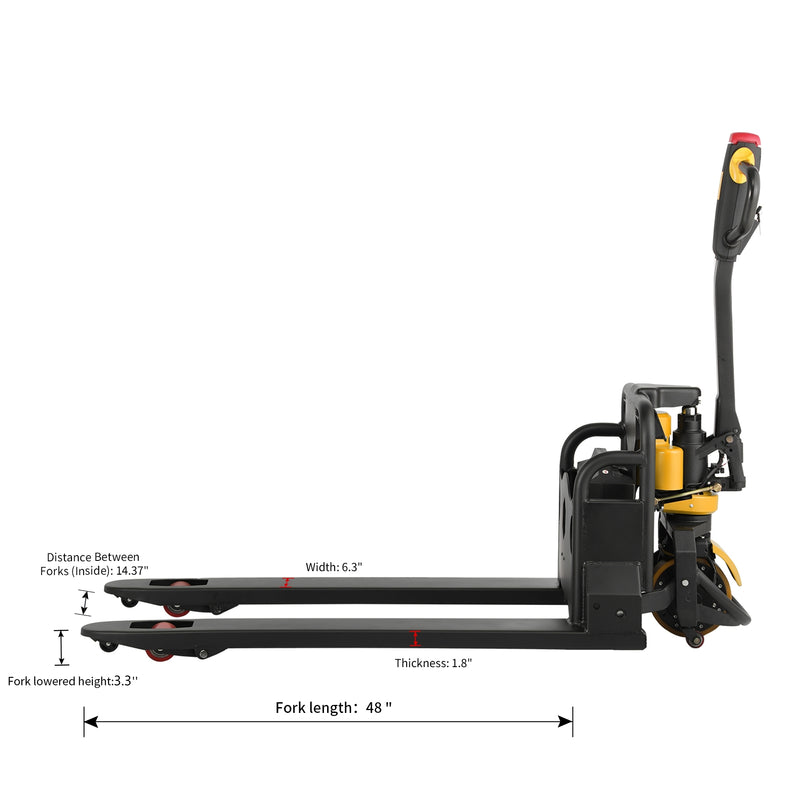 Lithium Battery 3300Lbs Full Electric Pallet Jack Electric Forklift 48" x27"