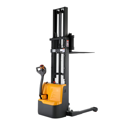 Powered Forklift Full Electric Walkie Stacker 2640lbs Cap. Straddle Legs. 118" lifting A-3042