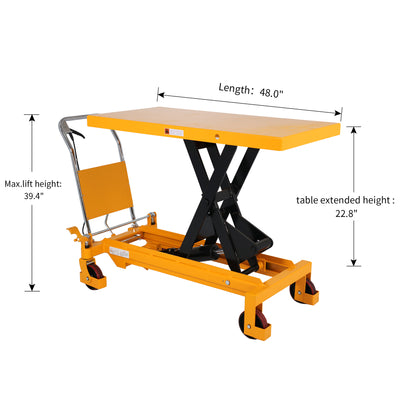 Single Scissor Lift Table 3300lbs. 39.4" lifting height