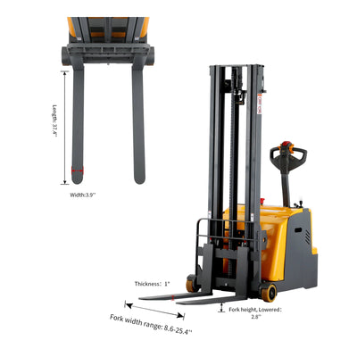 Counterbalanced Electric Stacker 2200lbs 98" High