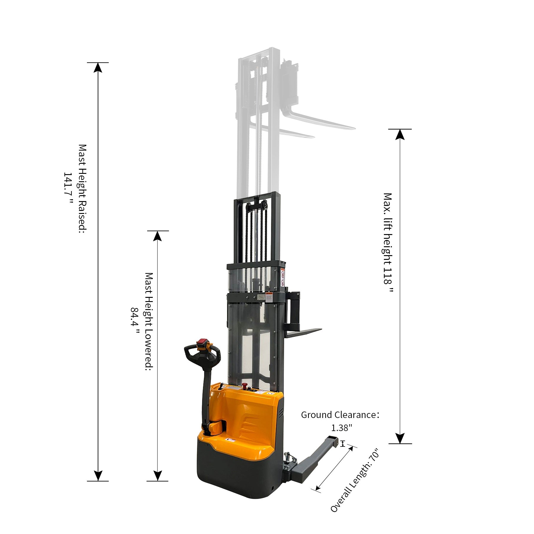 Forklift Lithium Battery Full Electric Walkie Stacker 2640lbs Cap. Str –  APOLLO FORKLIFT LLC