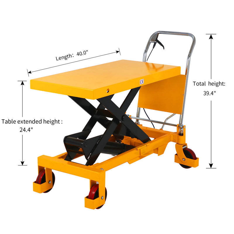 Single Scissor Lift Table 2200lbs. 39.4" lifting height
