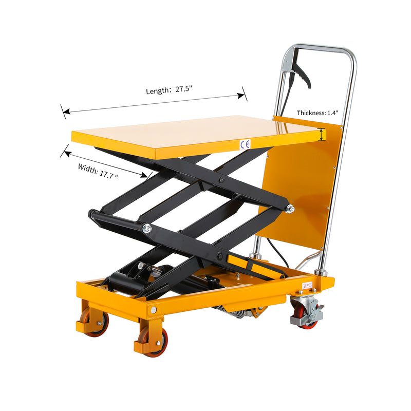Double Scissor Lift Table 330lbs 43.3" Lifting Height