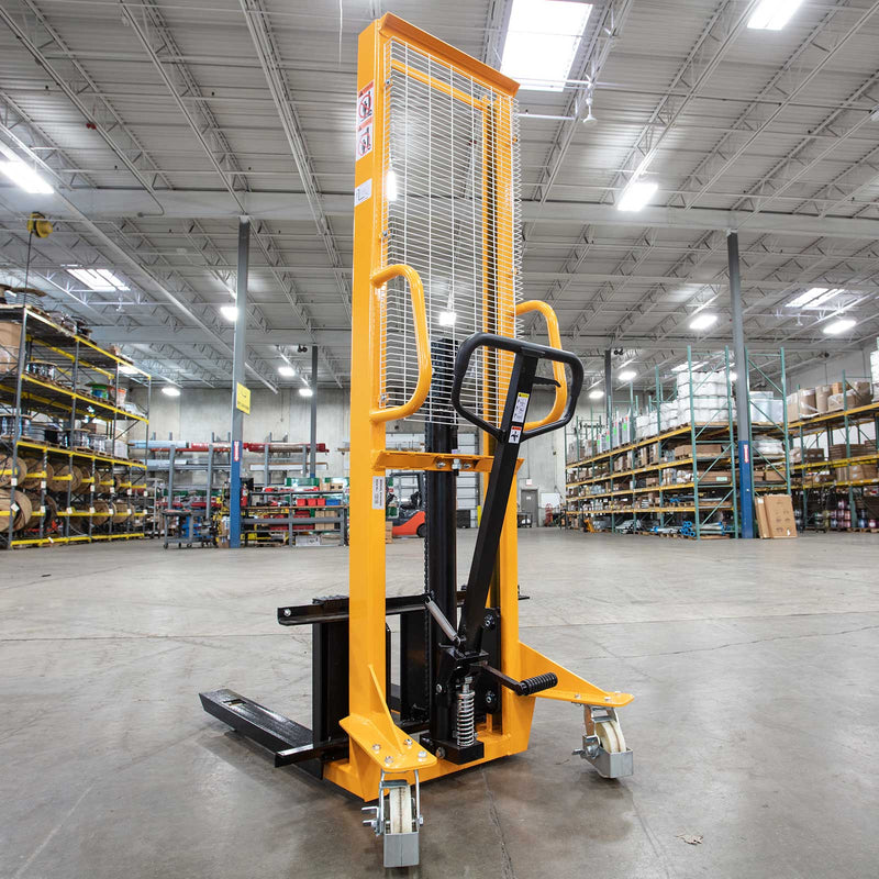 Apollolift Manual Pallet Stacker Adjustable Forks 1100lbs Cap. 63" Lift Height (6814948917416)