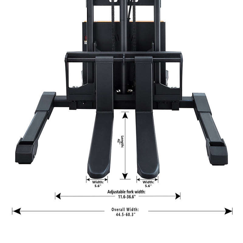 Semi-Electric Straddle Stacker  3300Lbs Cap.118" Lifting