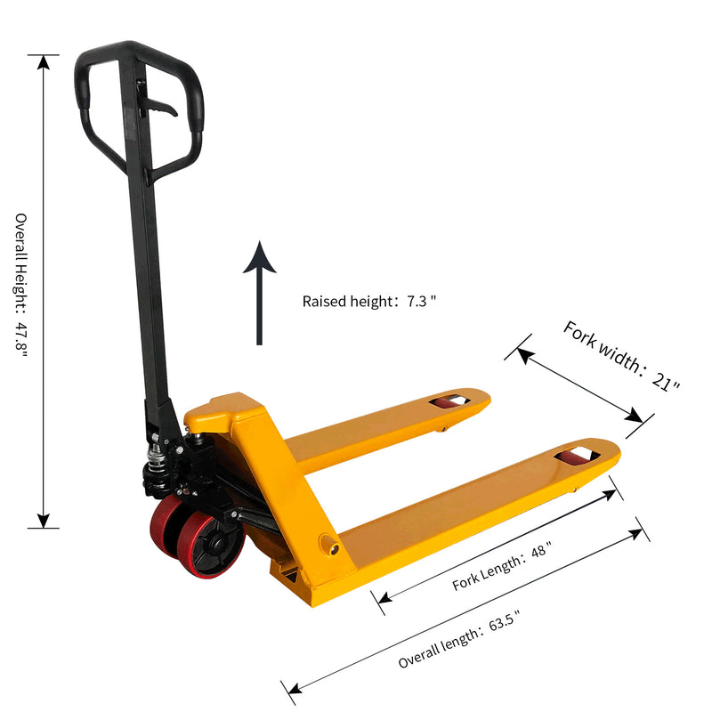 High Quality Manual Hydraulic Pallet Jack 5500 lbs.48"x21"Fork