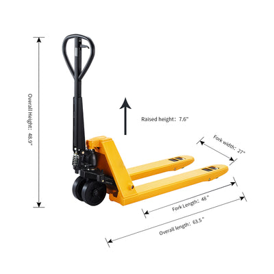 Pallet Jack Heavy Duty. 11000lbs. 48"Lx27"W Fork